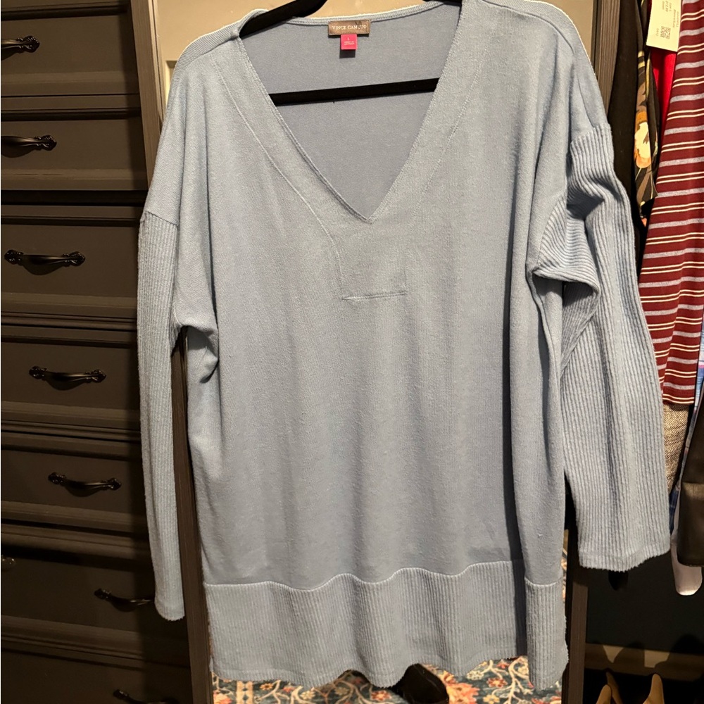 Vince Camuto Blue Boxy Relaxed Tunic